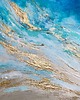 obrazy Granatowy obraz abstrakcyjny - obraz ze złotem Maldives IX 40x50 cm 4