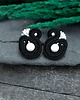 kolczyki soutache Kolczyki sutasz biało czarne sztyfty Largo z howlitem małe lekkie 2