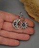 kolczyki wire wrapping Asymetryczne kolczyki księżyc i słońce labradoryt wire wrapping 4