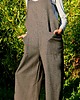 kombinezony damskie Spodnie ogrodniki z ciemnoszarego tweedu 2