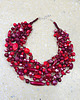 korale 6258 czerwony, bordowy naszyjnik; kolia; lekki elegancki naszyjnik 2