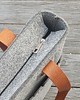 torby na ramię Torba filcowa z drobnym ażurem - szara - skóra z RECYKLINGU 6