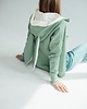 bluza z kapturem damska Bluza damska z kapturem z uszami królika na zamek zielona 2