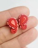 kolczyki soutache Łezki sztyfty czerwone - kolczyki z sutaszu 1