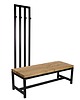 ławki Ławka Metalowa Z Wieszakiem Loft Siedzisko Drewno Lite Dąb LM-76 1