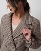marynarki damskie Wełniany płaszcz w kratkę, SAND BROWN 5