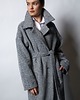 płaszcze damskie Wełniany płaszcz jodła szaro-granatowa MAXI 2