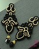 kolczyki soutache Czarno złote kandelabrowe kolczyki sutasz 4