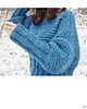 swetry damskie Niebieski sweter handmade moher z wełną 1