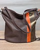 torby na ramię Bucket bag brązowa z pomarańczem 4