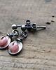 kolczyki wire wrapping maleńkie z rodochrozytem 1
