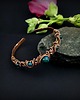 bransoletki wire wrapping Miedziana bransoleta mankietowa z chryzokolą 5