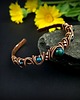 bransoletki wire wrapping Miedziana bransoleta mankietowa z chryzokolą 7