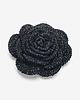 broszki Broszka róża XL - czarna z miedzianą błyszczącą nitką 1