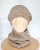 czapki damskie Beżowa czapka luźna z wełny alpaki 8