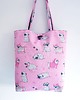 torby na zakupy Torba z tkaniny wodoodpornej w różowe mopsy 2