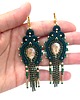 kolczyki soutache Joy kolczyki sutasz złoto zielone błyszczące z cyrkoniami 1