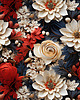 kurtki damskie Kurtka parka damska - VIBRANT FLOWERS 1
