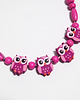 korale Korale - Różowe sowy - drewniane, krótkie 1