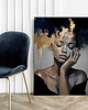 plakaty Plakat Woman Gold Wave - abstrakcja 3