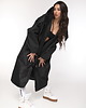 płaszcze damskie Parka Longline Hoodie Oversize czarna ocieplana 6