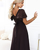 sukienki maxi damskie 694-2 MIRELLA Elegancka rozkloszowana sukienka maxi z cekinami - czekolada 6