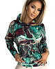 bluza z kapturem damska 390-2 Bluza kangurka z kapturem - turkusowo-brązowy marmur 5