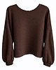bluzki z długim rękawem damskie She's Like The Wind / muślinowa bluzka z otwartymi plecami - choco 1