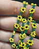 chokery Naszyjnik z koralików słoneczniki boho  ręcznie robiony kwiatowy choker 4