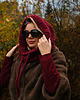 czapki damskie Balaclava alpaka i jedwab handmade, ręcznie szydełkowana zimowa kominiarka 4