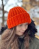 czapki damskie Czapka z merynosa 100% neonowy pomarańcz 1