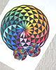 kolczyki drewniane 6684 kolorowe, niepowtarzalne, duże, dwustronne kolczyki; mandala 3