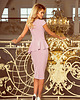 sukienki midi damskie 192-2 Elegancka sukienka MIDI z baskinką i rękawkiem - LILA 1