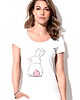 t-shirt damskie Koszulka damska biała Króliczek 1