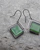 kolczyki wire wrapping Świetlista trawiasta  zieleń -  romby    -  kolczyki 2