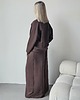 komplety damskie Sarai wygodny komplet bluza i szerokie spodnie z zakładkami Chocolate 3