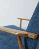 fotele Fotel Lisek granatowy, Typ 300-190, Po renowacji. Drewniany fotel 1