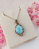 złote naszyjniki Naszyjnik Larimar Złoty stal chirurgiczna wisiorek handmade 2