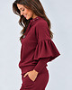 bluza bez kaptura damska Bluza OTULONA zgaszone bordo 1