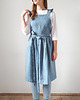 fartuchy kuchenne Lniany fartuszek retro DUSTY BLUE 6