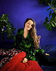 szlafroki damskie Aksamitne KIMONO/ narzutka/ wiązana bluza, autorski print ZIELONE JEZIORA 4