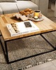 stoliki kawowe Stolik kawowy Cermis czarny 80cm x 80 cm dąb 4