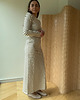 sukienki midi damskie Sukienka Begin ecru cream & black stripes 1