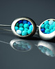 kolczyki wire wrapping Srebrne kolczyki wiszace TURQUOISE MELANGE 3