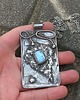 wisiory Larimar na liściu - wisiorek 1