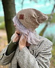 czapki damskie Bawełniana czapka jesienna logo ekoskórka "Beżowa" 3