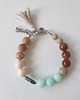 bransoletki z kamieni naturalnych Bransoletka BOHO ART jadeit, turkus, brąz, beż, krem 3