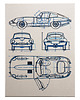 grafiki i ilustracje WYDRUK NA TEKTURZE 30X40 JAGUAR E TYPE 1