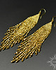 kolczyki pozłacane Skúfar, złote "indiańskie" kolczyki, beading 1