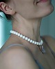 Biżuteria ślubna Choker z onyksa białego i dużej szarej perły barokowej - FULL 3